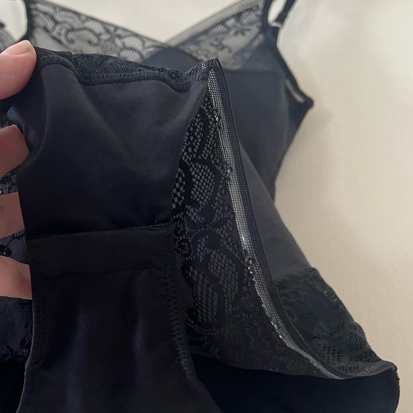 NEW W/ TAGS La Vie En Rose Black Lace Spandex Lingerie Shapewear Bodysuit Size M - Picture 5 of 8
